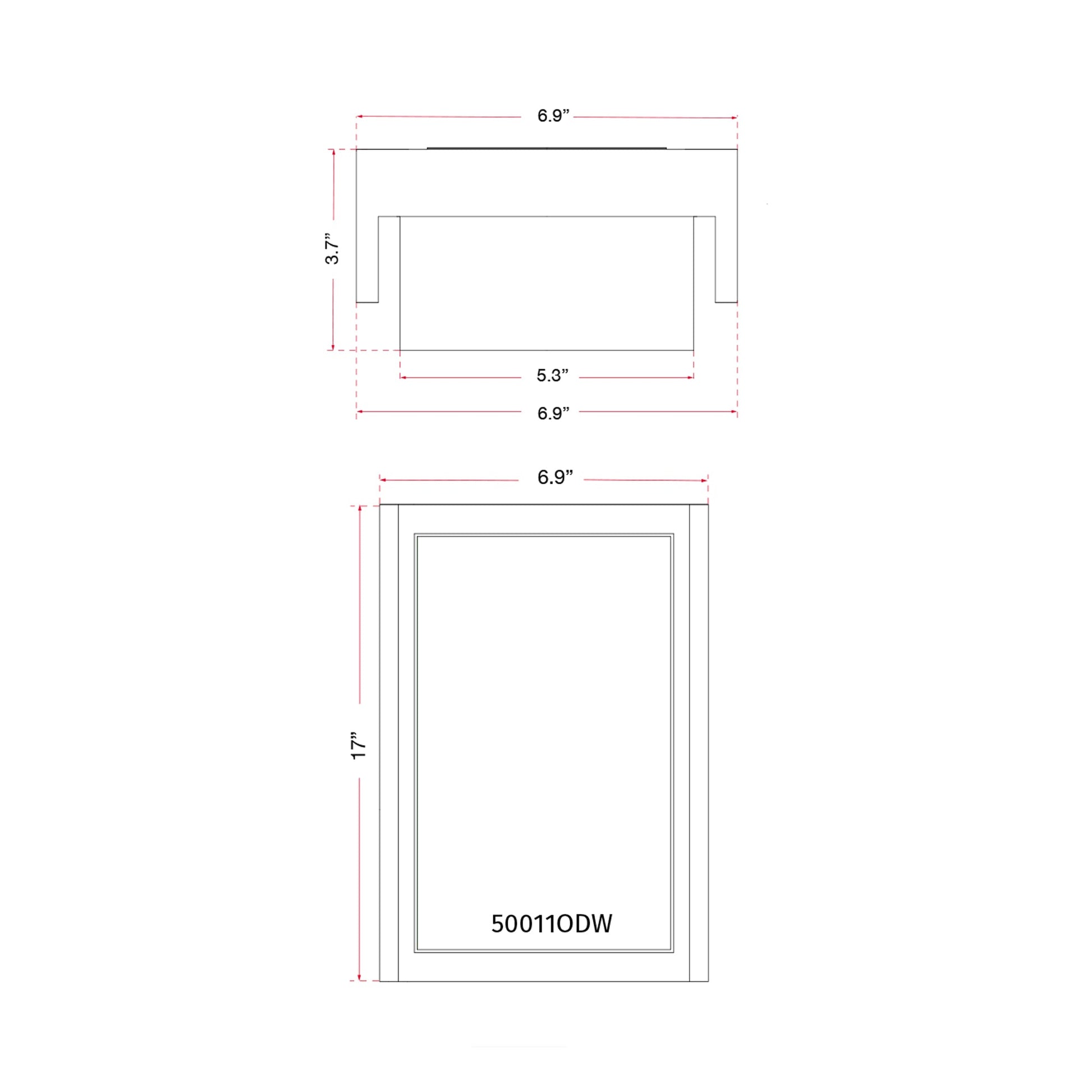 Titon Outdoor LED Wall Light - line drawing.