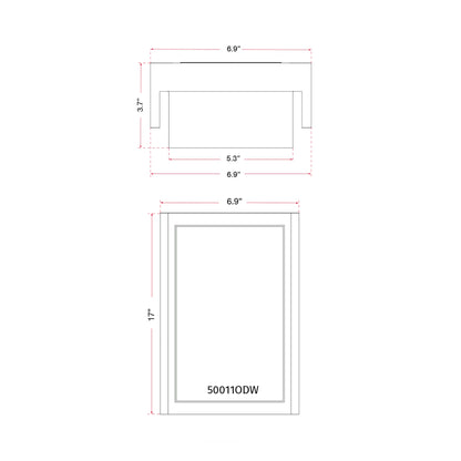 Titon Outdoor LED Wall Light - line drawing.