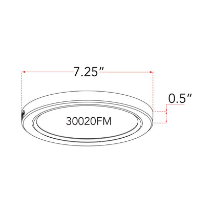 Trix LED Flush Mount Ceiling Light - line drawing.