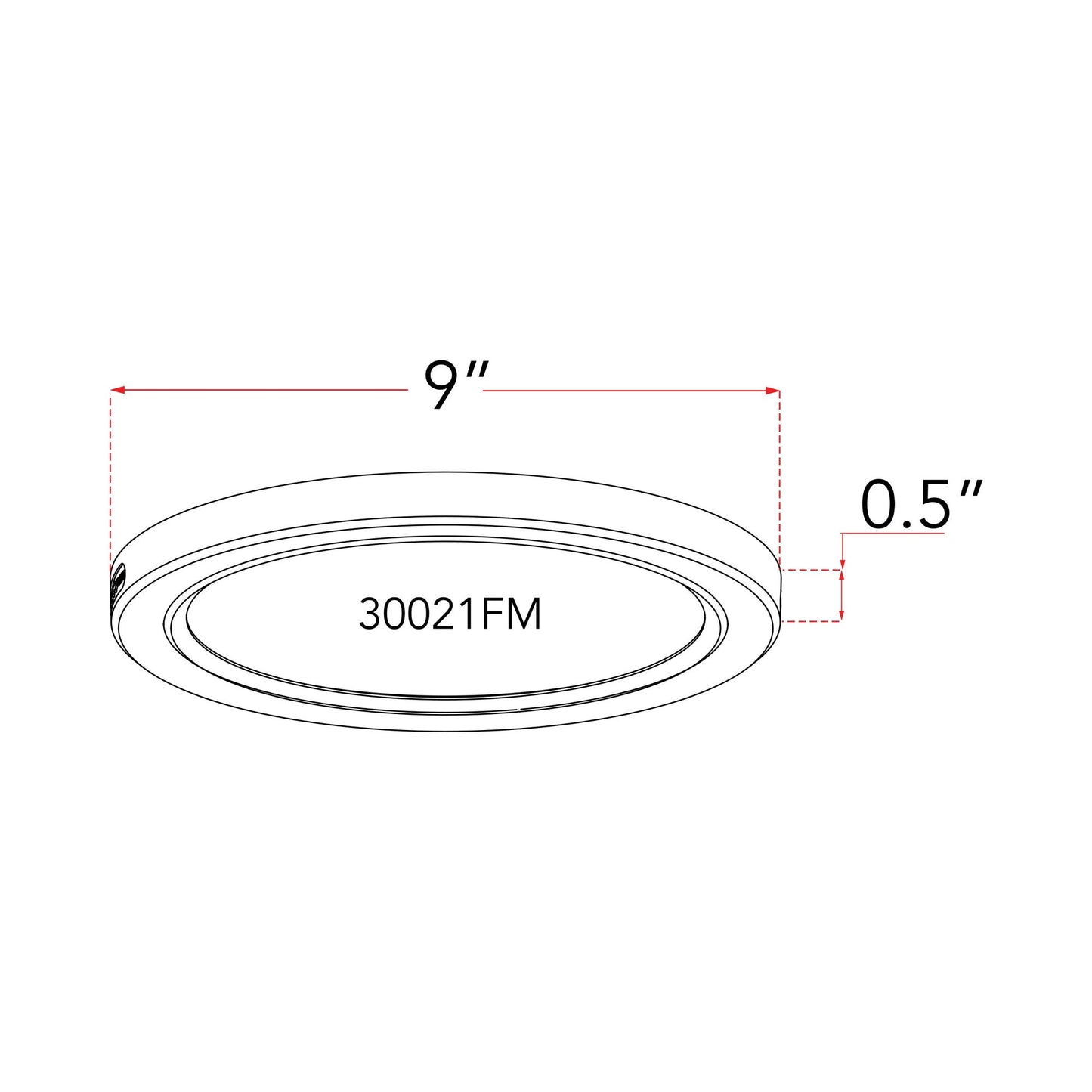 Trix LED Flush Mount Ceiling Light - line drawing.