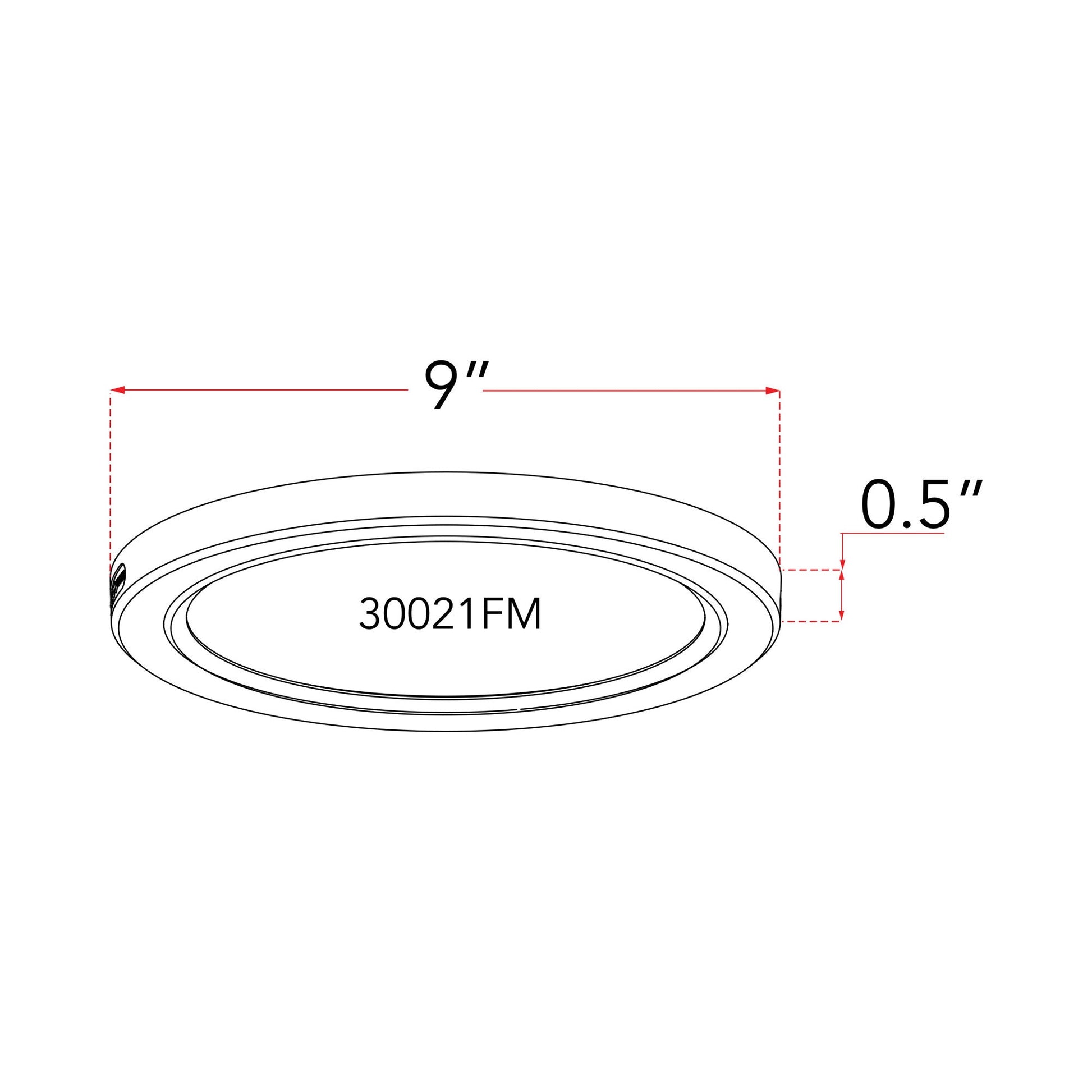 Trix LED Flush Mount Ceiling Light - line drawing.