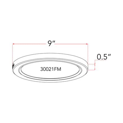 Trix LED Flush Mount Ceiling Light - line drawing.
