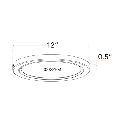 Trix LED Flush Mount Ceiling Light - line drawing.