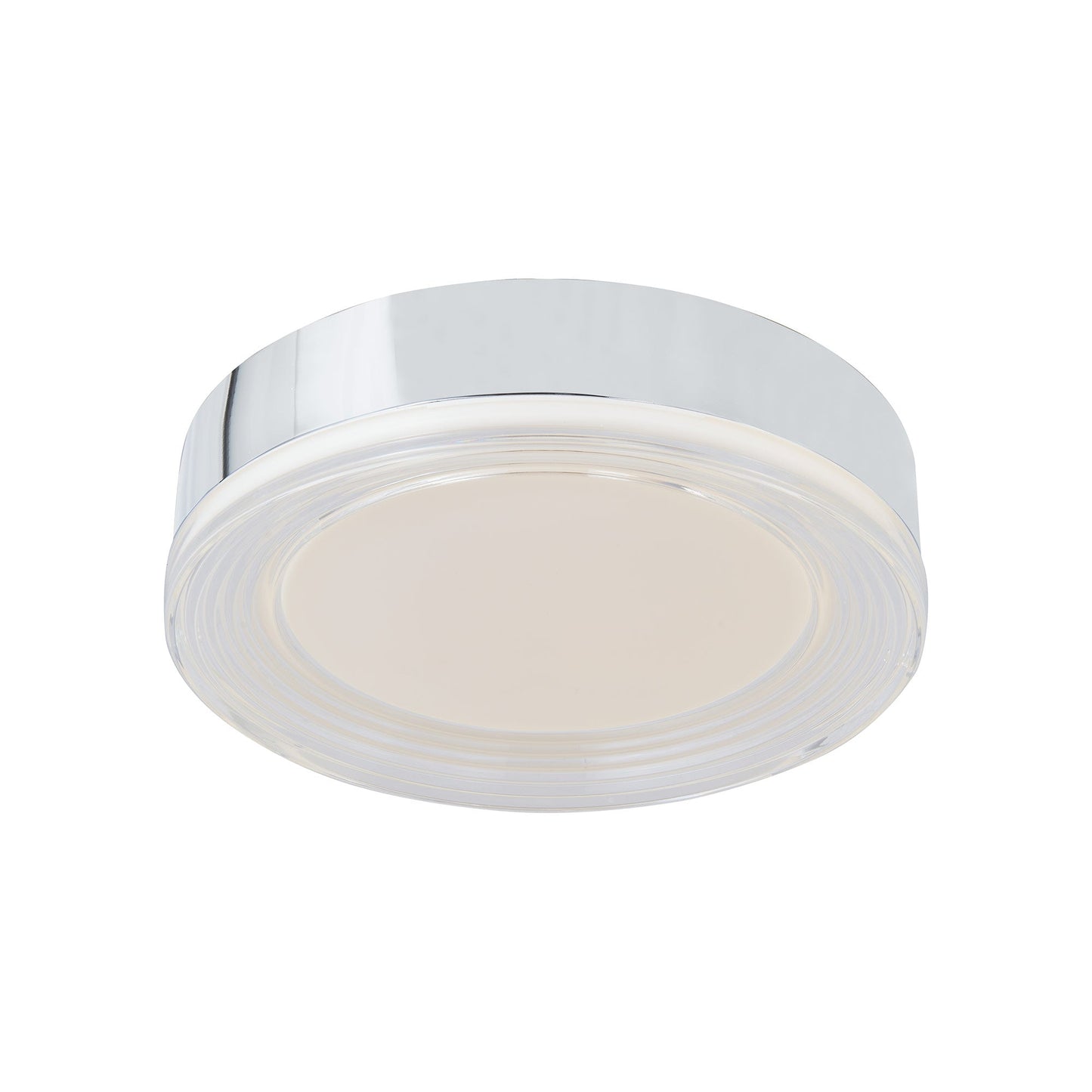 Waves LED Flush Mount Ceiling Light in Chrome (12-Inch).
