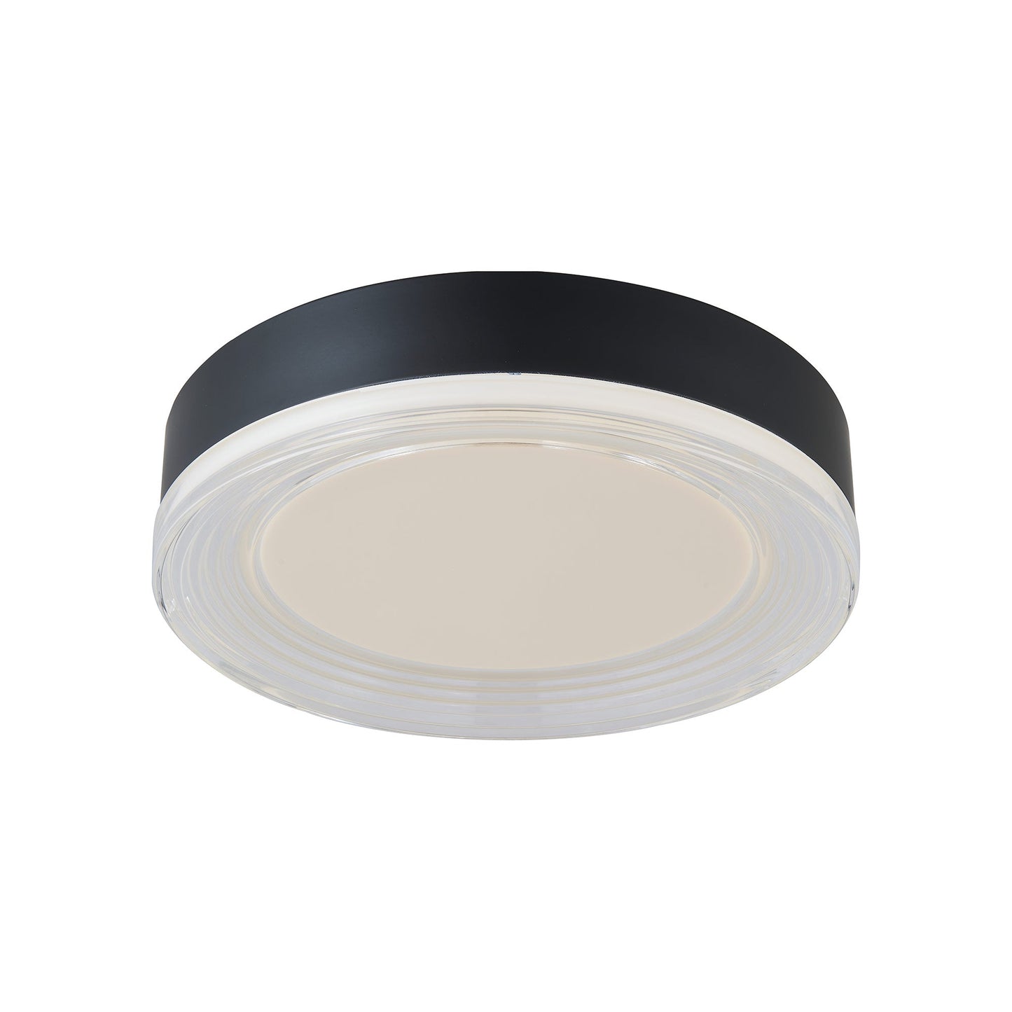 Waves LED Flush Mount Ceiling Light in Matte Black (12-Inch).