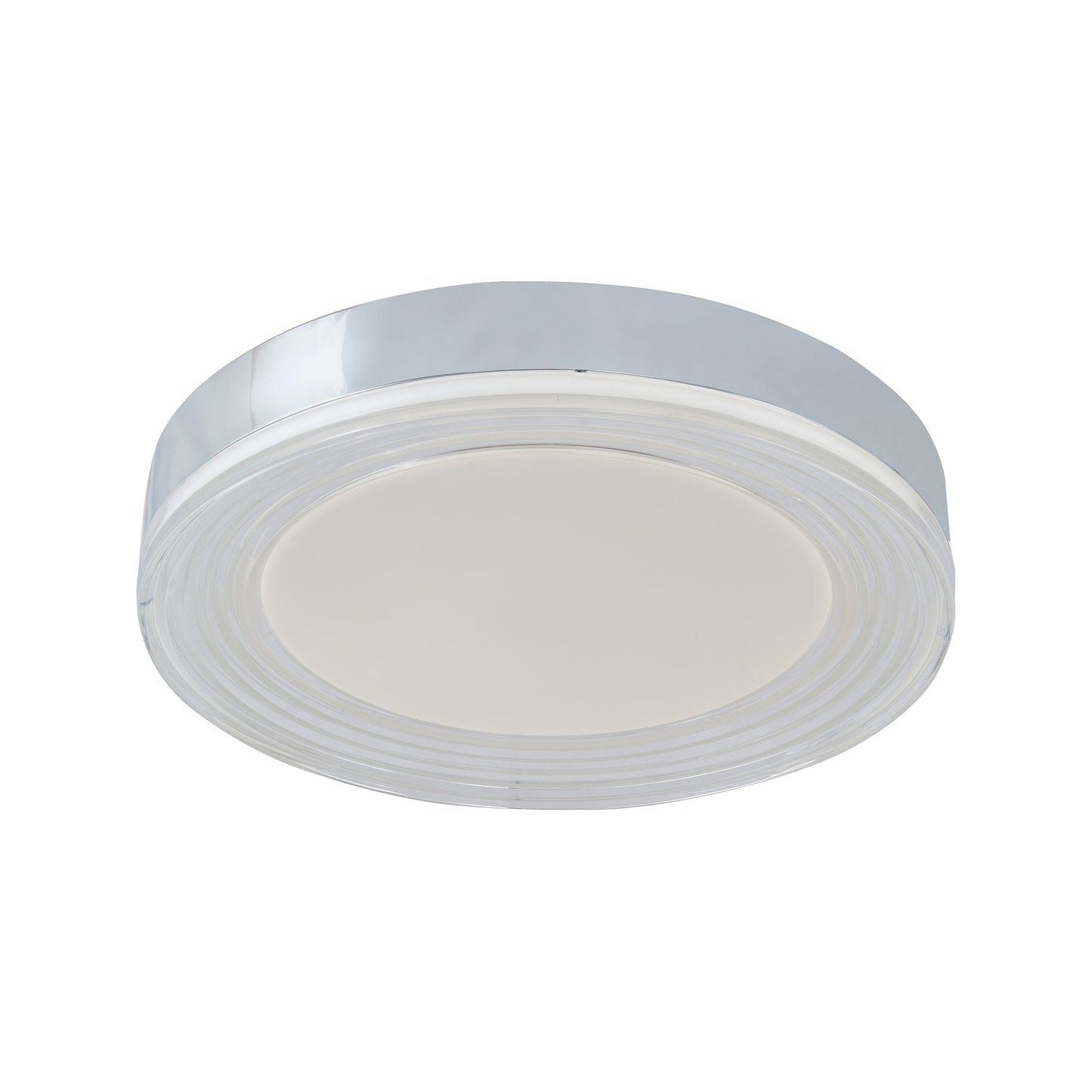 Waves LED Flush Mount Ceiling Light in Chrome (16-Inch).