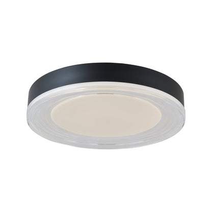 Waves LED Flush Mount Ceiling Light in Matte Black (16-Inch).
