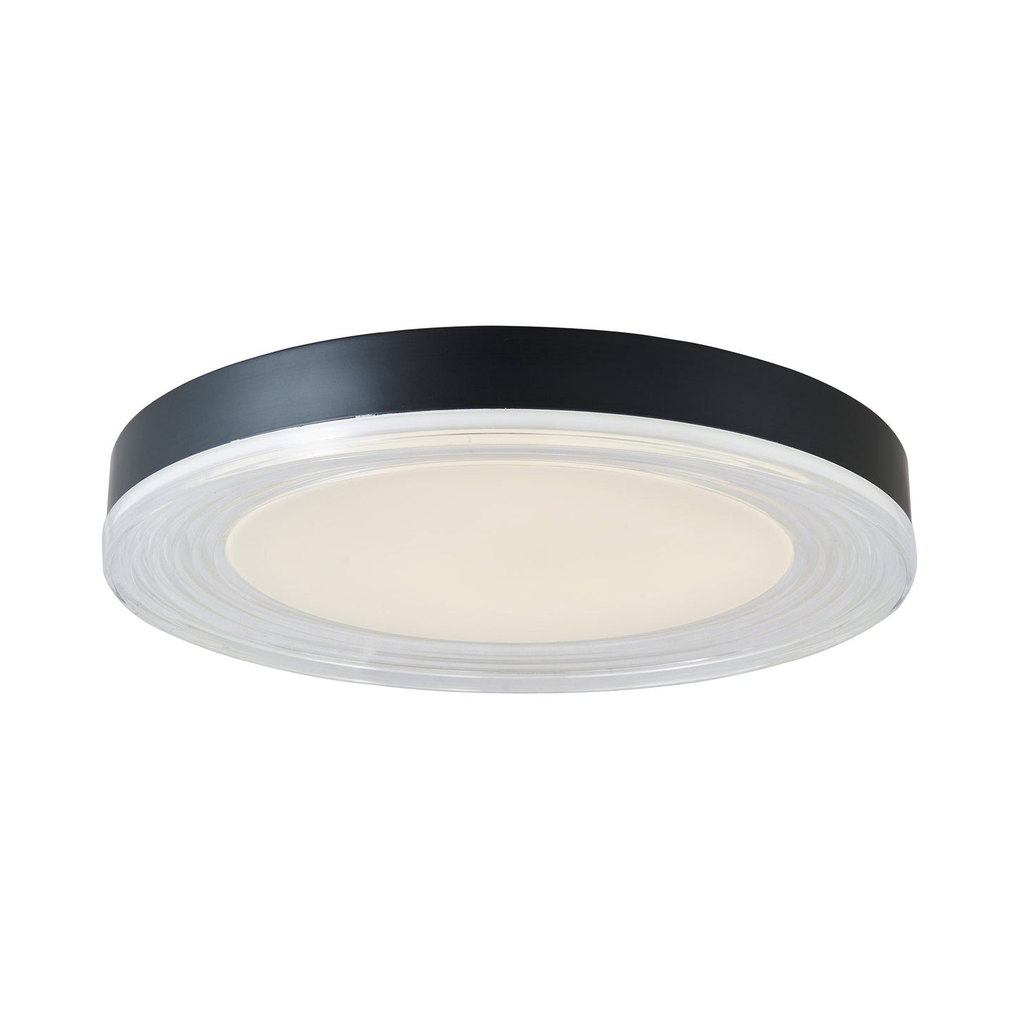 Waves LED Flush Mount Ceiling Light in Matte Black (20-Inch).