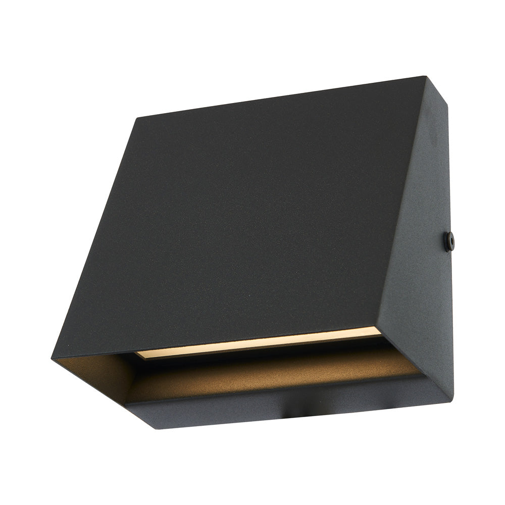 Wedge Outdoor LED Wall Light in Matte Black.