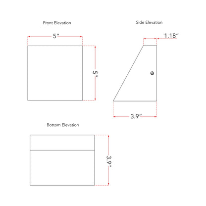 Wedge Outdoor LED Wall Light - line drawing.