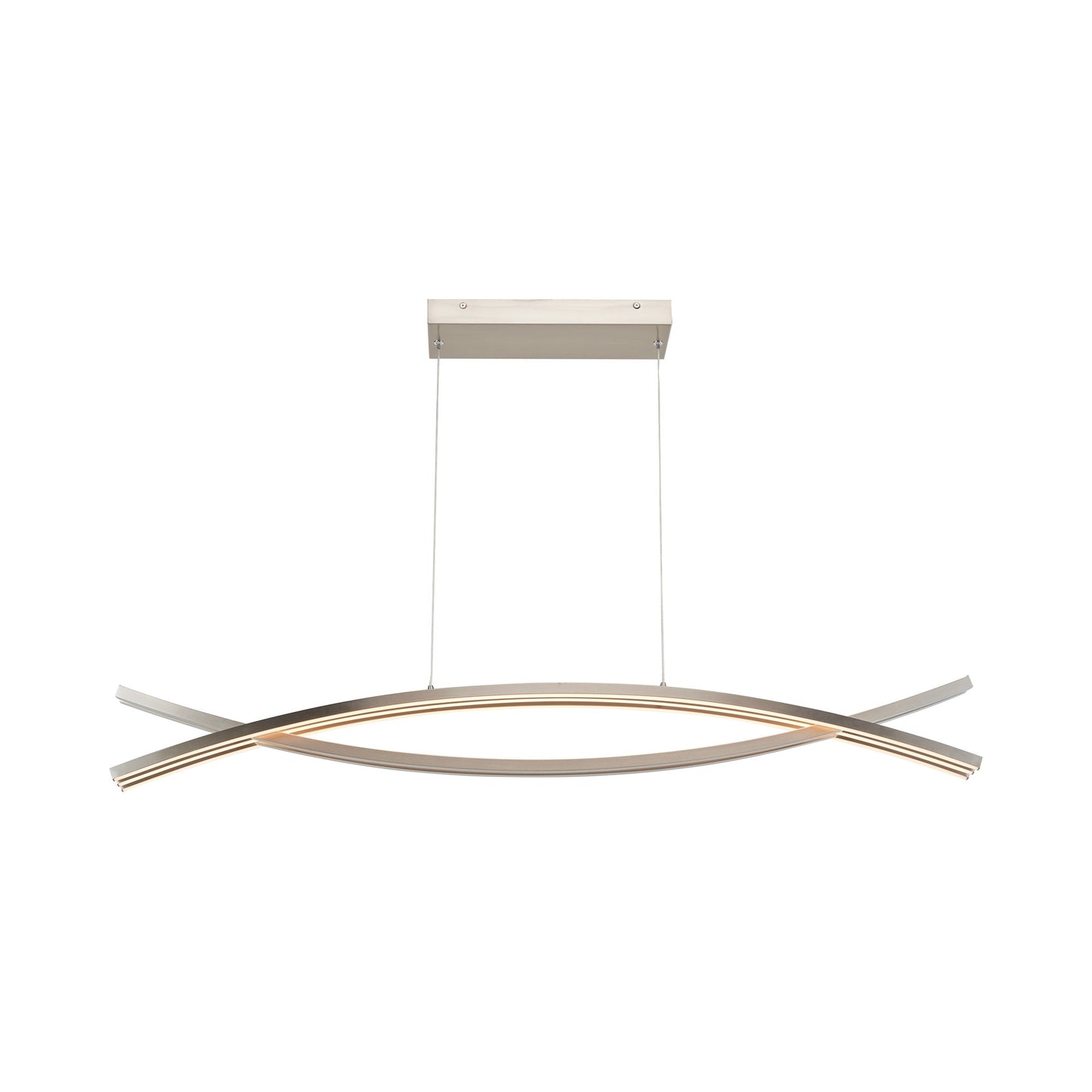 Wishbone LED Pendant Light in Brushed Nickel (46.6-Inch).