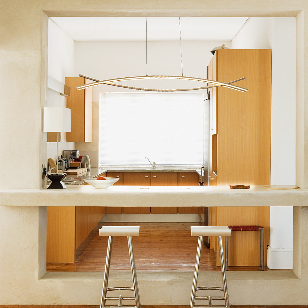 Wishbone LED Pendant Light in kitchen.