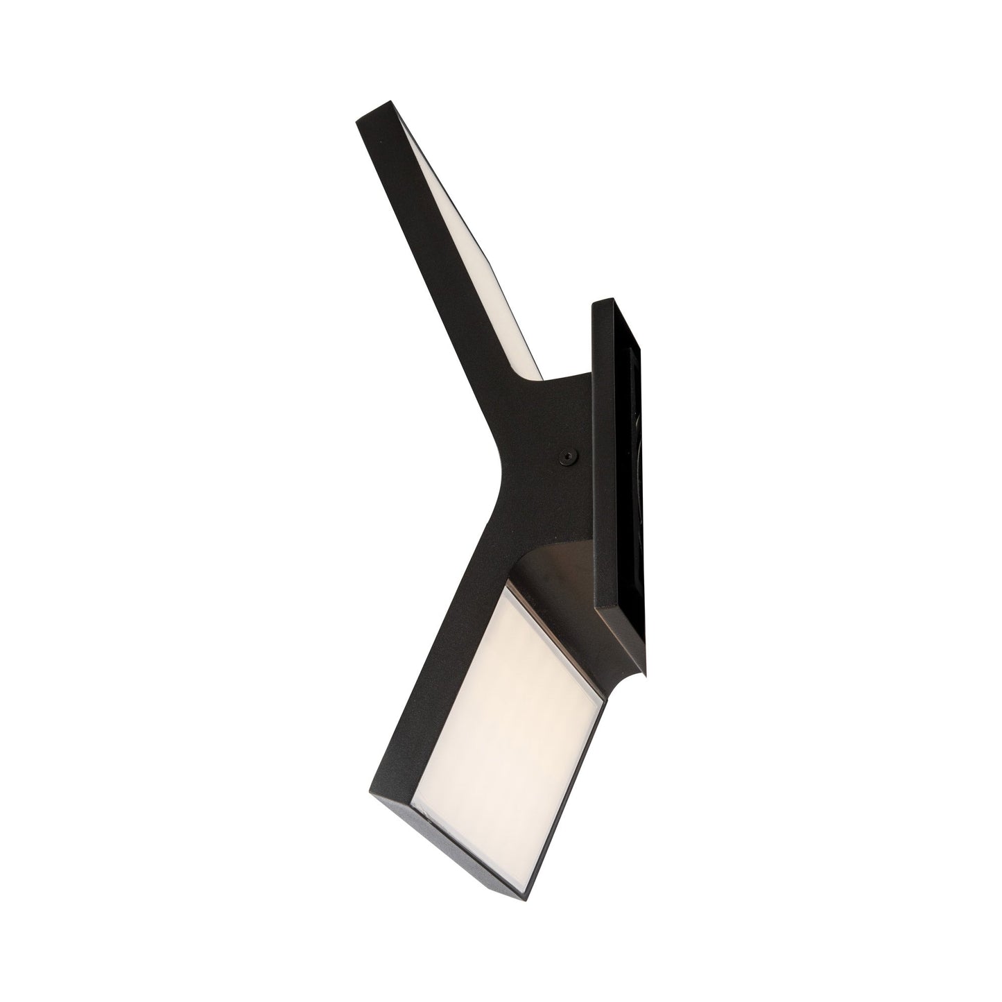 Yoga Angled Outdoor LED Wall Light in Matte Black.