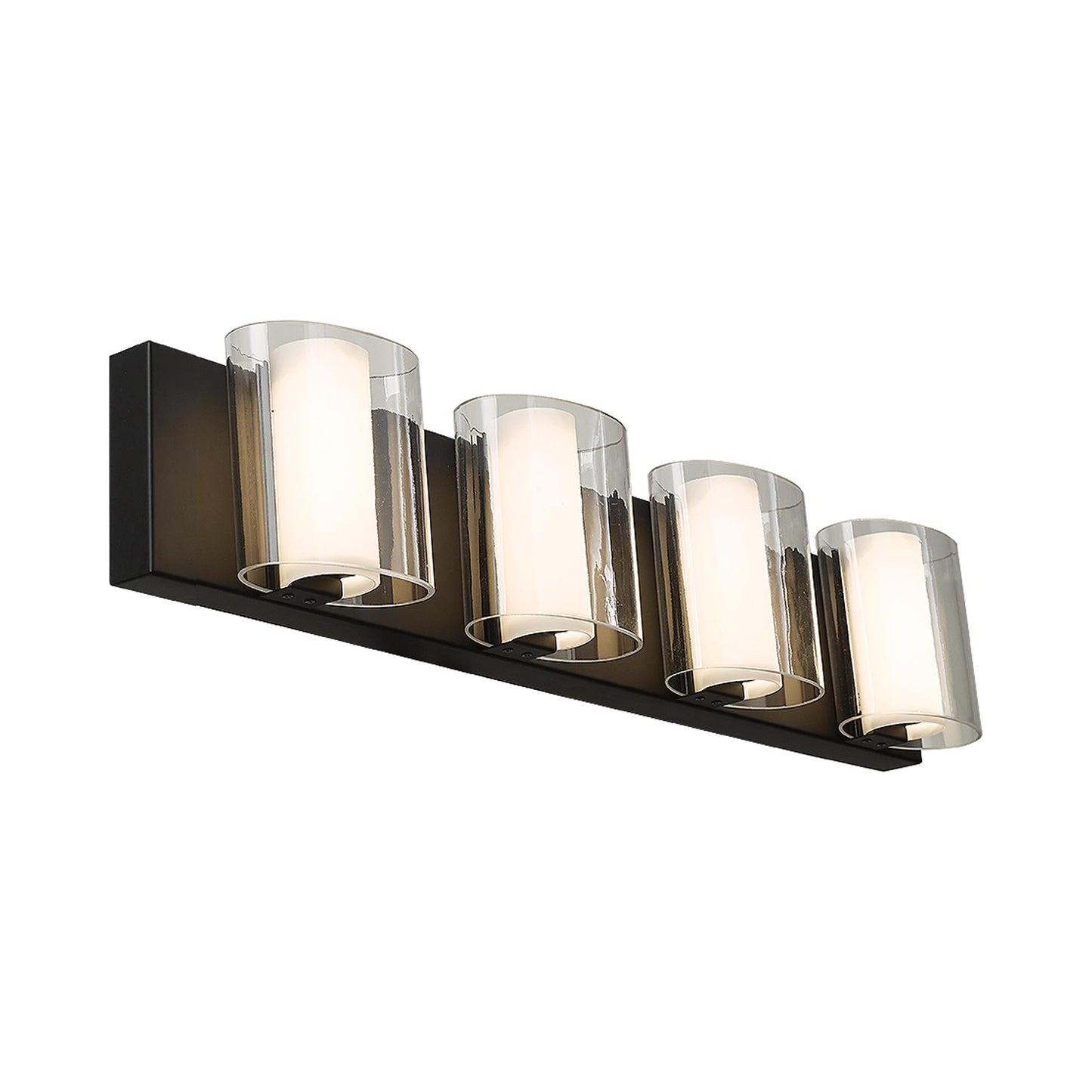 Zoe LED Bath Vanity Light in Black (4-Light).