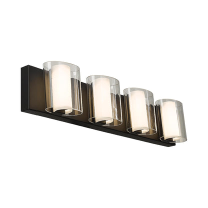 Zoe LED Bath Vanity Light in Black (4-Light).