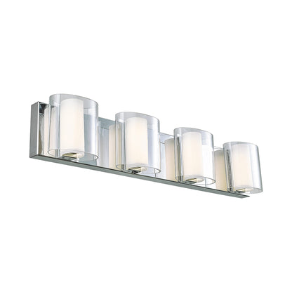 Zoe LED Bath Vanity Light in Chrome (4-Light).