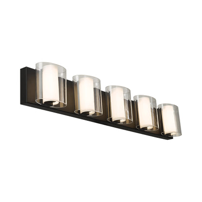 Zoe LED Bath Vanity Light in Black (5-Light).