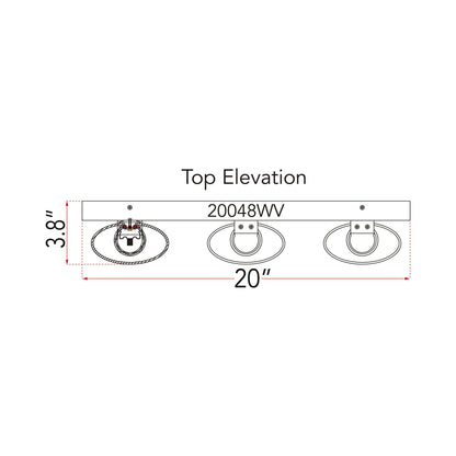 Zoe LED Bath Vanity Light - line drawing.