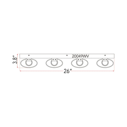 Zoe LED Bath Vanity Light - line drawing.