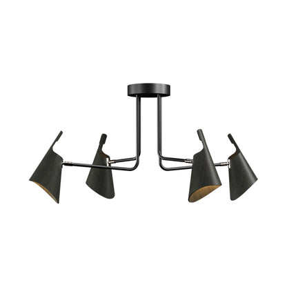 Balance Semi Flush Mount Ceiling Light in Charcoal (4-Light).