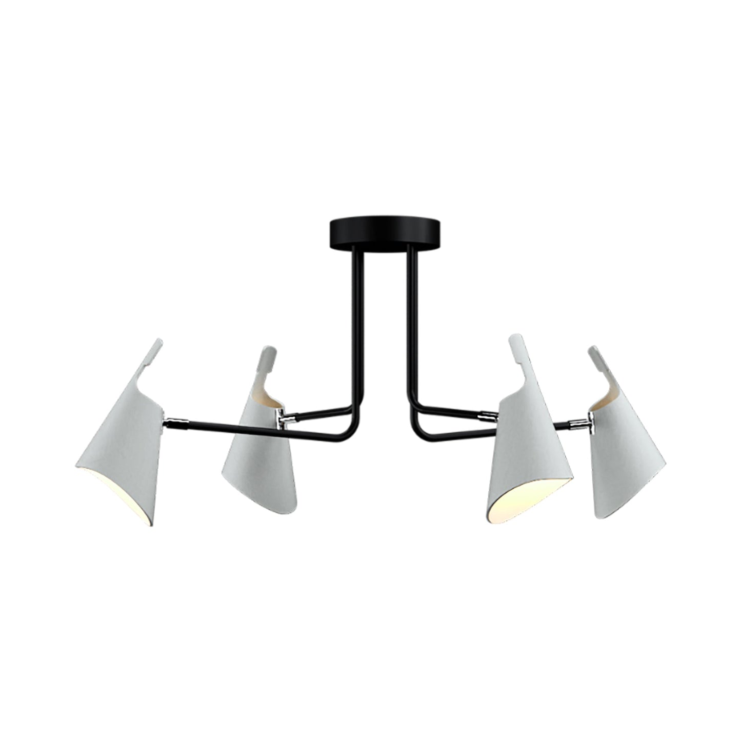 Balance Semi Flush Mount Ceiling Light in Organic White (4-Light).