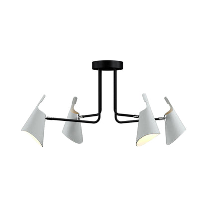 Balance Semi Flush Mount Ceiling Light in Organic White (4-Light).