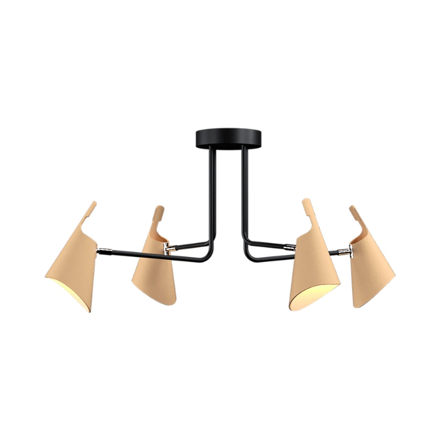 Balance Semi Flush Mount Ceiling Light in Organic Cappuccino (4-Light).