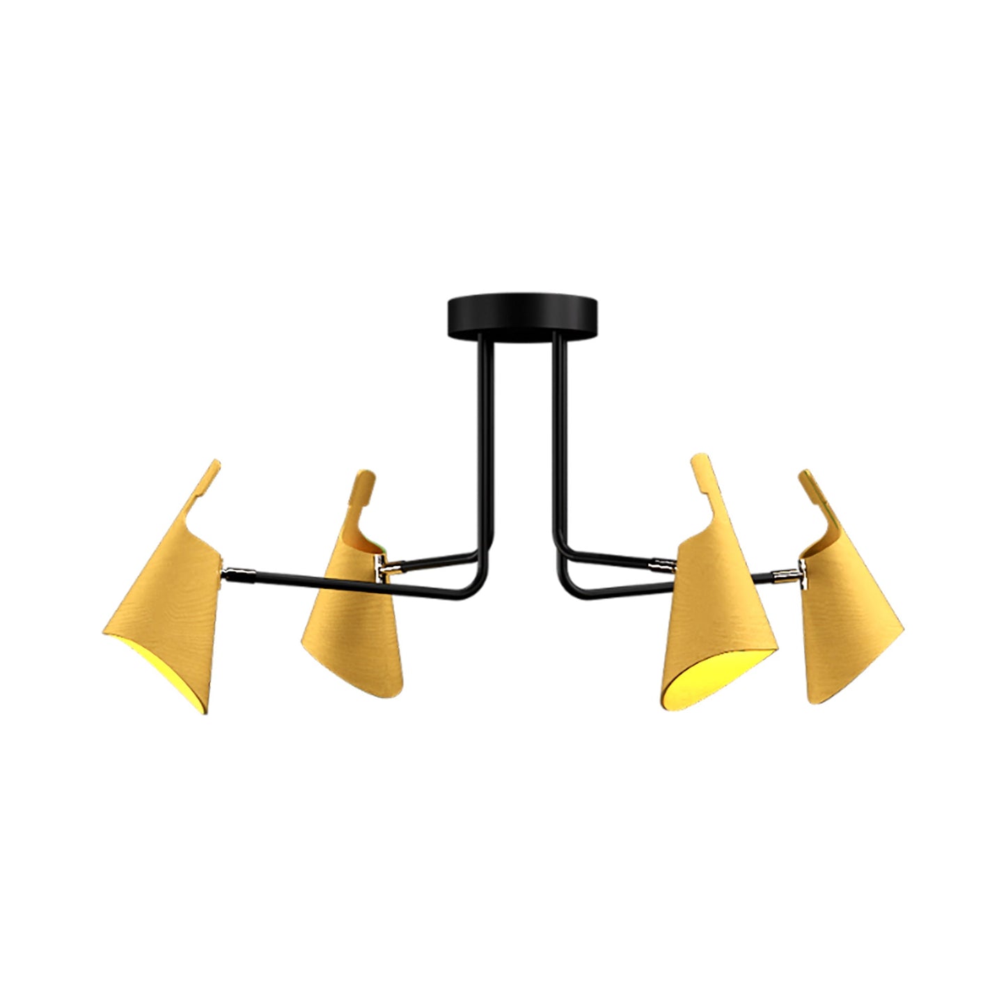 Balance Semi Flush Mount Ceiling Light in Organic Gold (4-Light).