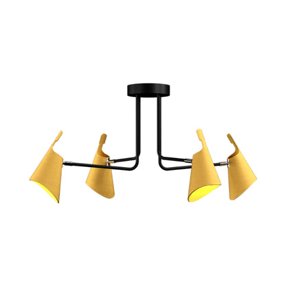 Balance Semi Flush Mount Ceiling Light in Organic Gold (4-Light).