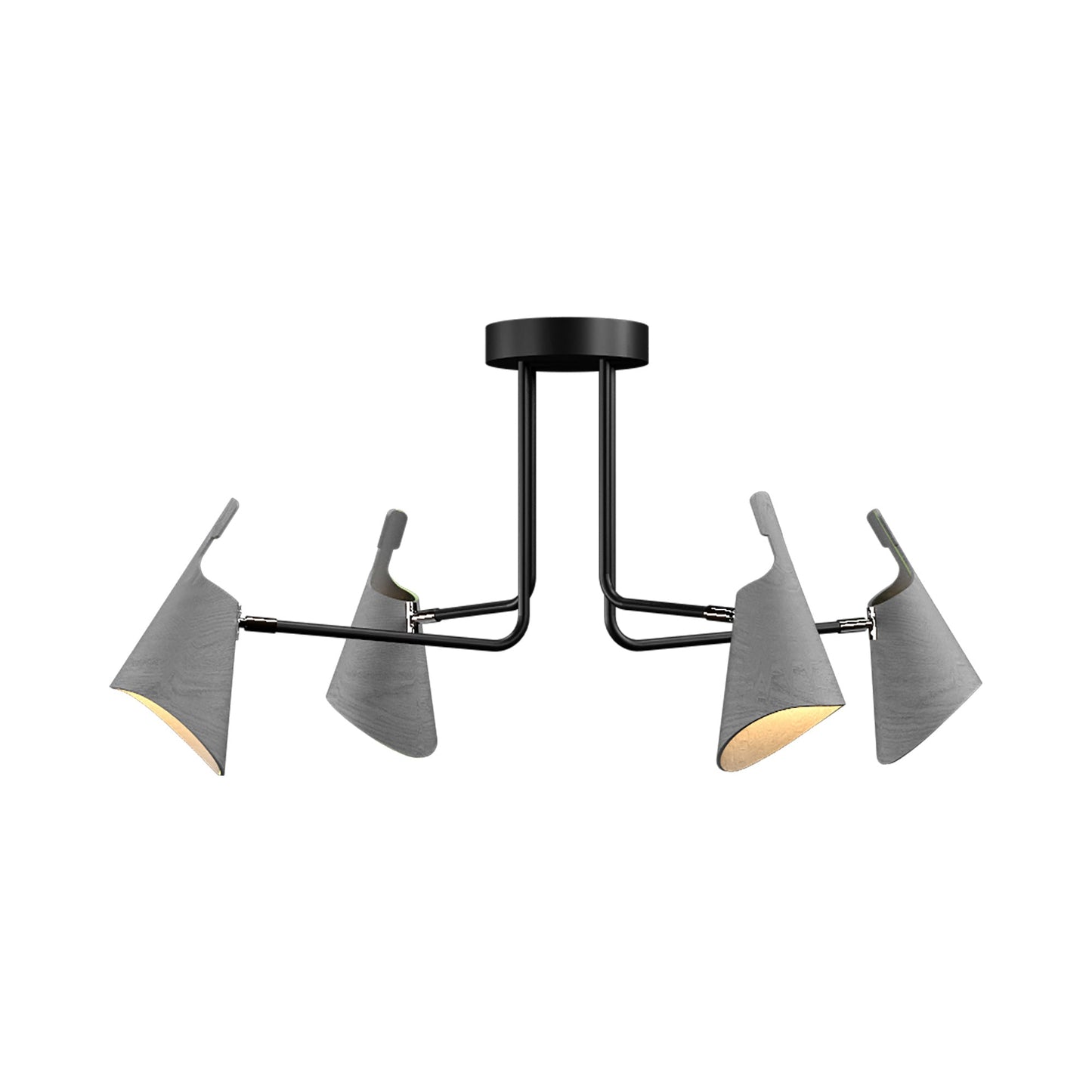 Balance Semi Flush Mount Ceiling Light in Organic Lead Grey (4-Light).