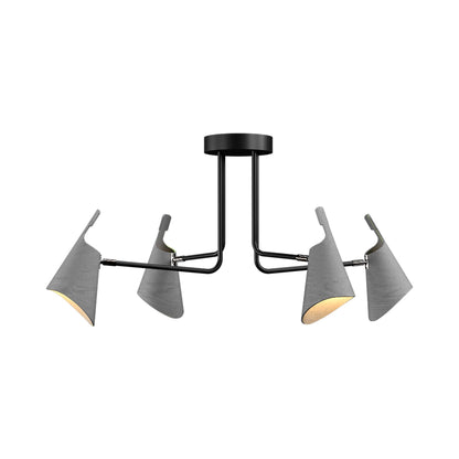 Balance Semi Flush Mount Ceiling Light in Organic Lead Grey (4-Light).