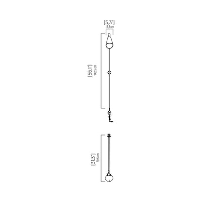 Balance Swing Arm Wall Light - line drawing.
