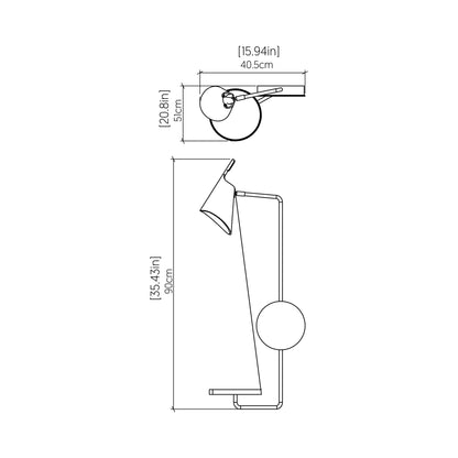 Balance Wall Light - line drawing.