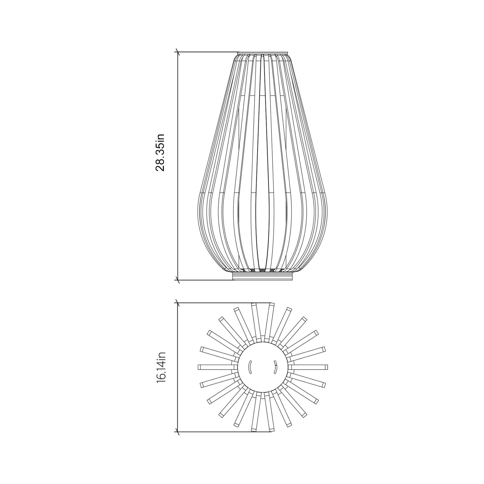 Balloon Floor Lamp - line drawing.