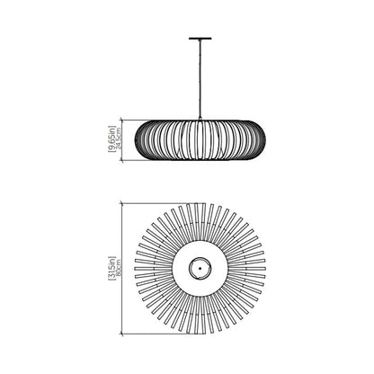 Balloon Pendant Light - line drawing.