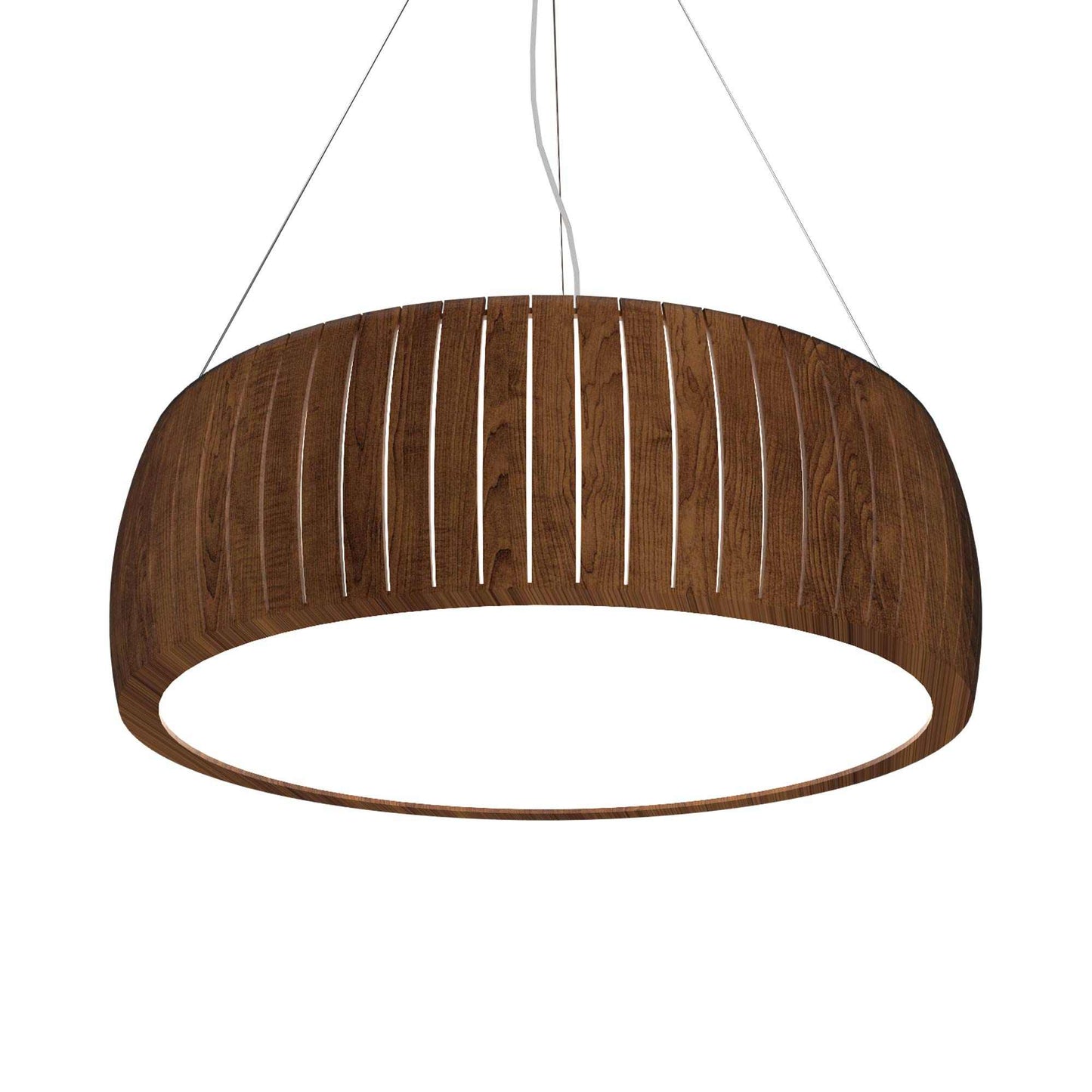 Barrel 111 Pendant Light in Imbuia (19.69-Inch).