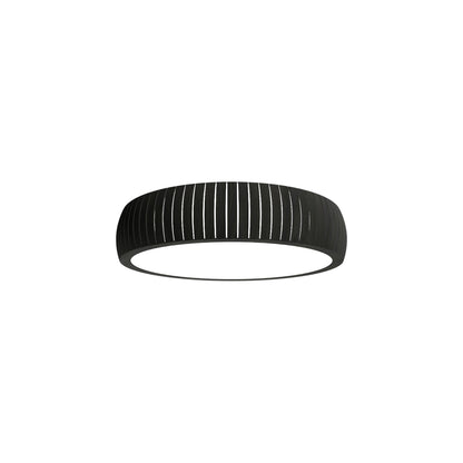 Barrel LED Flush Mount Ceiling Light in Charcoal (19.88-Inch).