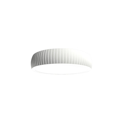 Barrel LED Flush Mount Ceiling Light in Organic White (19.88-Inch).