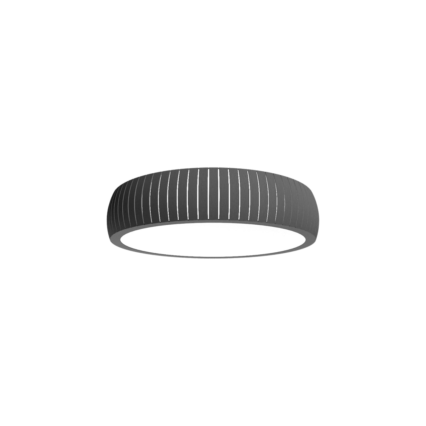 Barrel LED Flush Mount Ceiling Light in Organic Lead Grey (19.88-Inch).