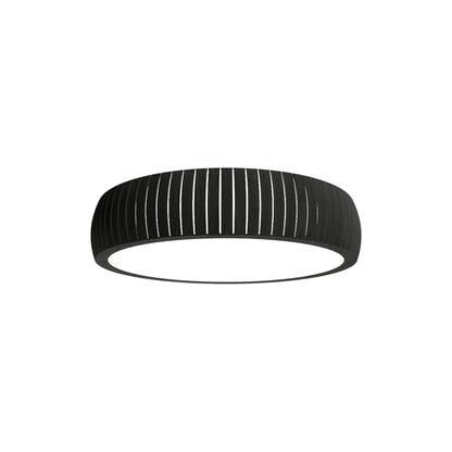 Barrel LED Flush Mount Ceiling Light in Charcoal (23.62-Inch).