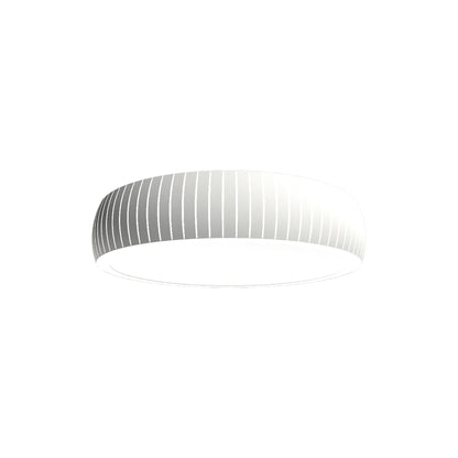 Barrel LED Flush Mount Ceiling Light in Organic White (23.62-Inch).