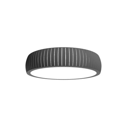 Barrel LED Flush Mount Ceiling Light in Organic Lead Grey (23.62-Inch).