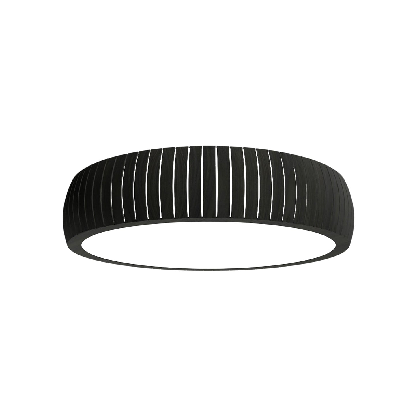 Barrel LED Flush Mount Ceiling Light in Charcoal (27.56-Inch).