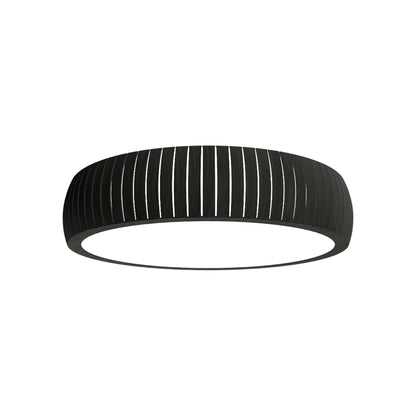 Barrel LED Flush Mount Ceiling Light in Charcoal (27.56-Inch).