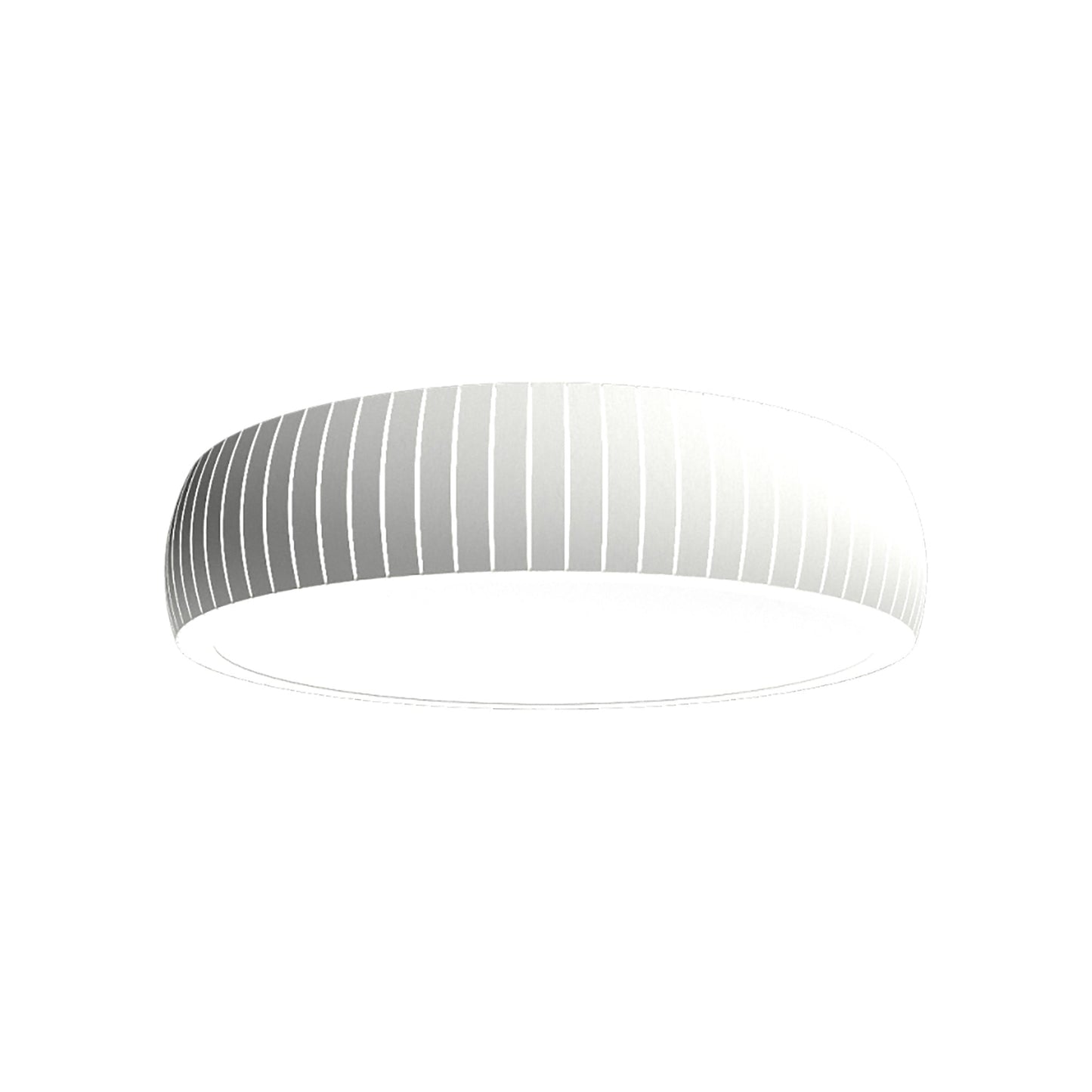 Barrel LED Flush Mount Ceiling Light in Organic White (27.56-Inch).