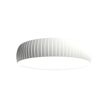 Barrel LED Flush Mount Ceiling Light in Organic White (27.56-Inch).