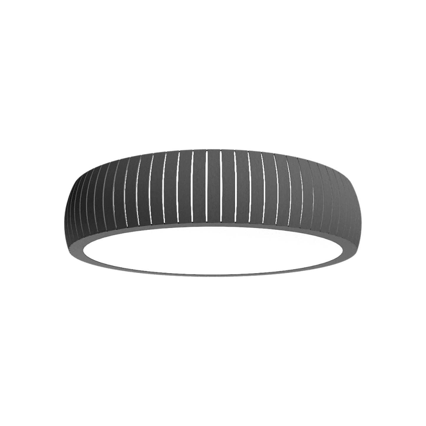 Barrel LED Flush Mount Ceiling Light in Organic Lead Grey (27.56-Inch).