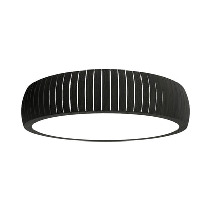 Barrel LED Flush Mount Ceiling Light in Charcoal (31.5-Inch).