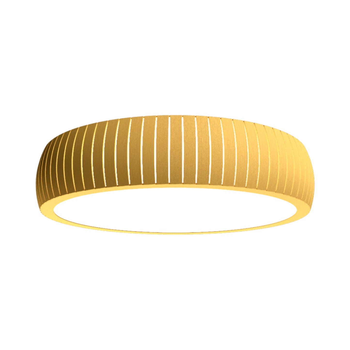 Barrel LED Flush Mount Ceiling Light in Organic Gold (31.5-Inch).
