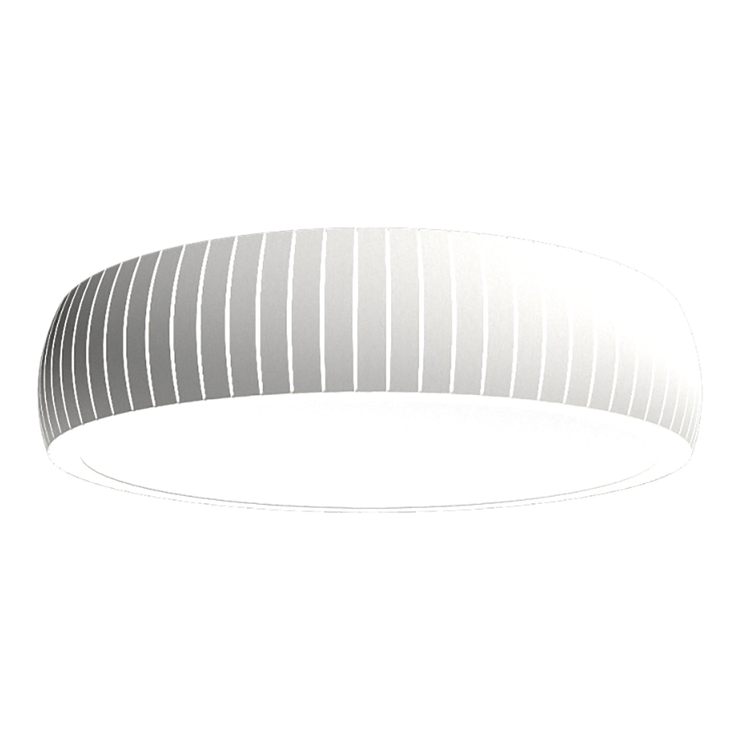 Barrel LED Flush Mount Ceiling Light in Organic White (35.43-Inch).